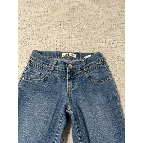 LEI Y2k Jeans Shorts Chelsea Lowrise. Girl’s Size 8 Embroider Pockets - Picture 3 of 13